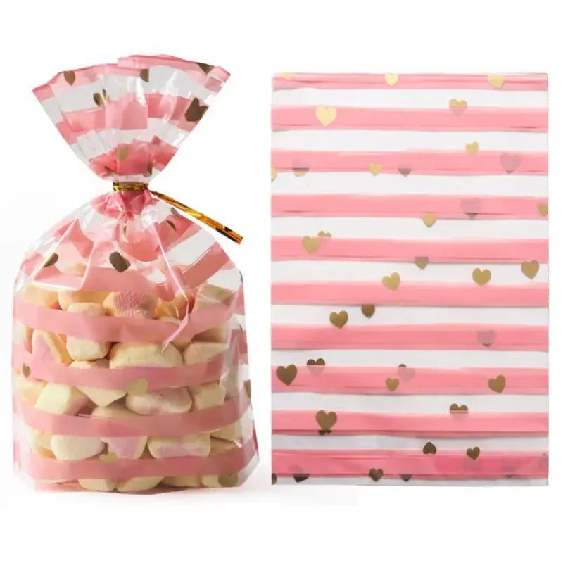 50Pcs Plume Plastic Bag Easter Birthday Party Candy And Sweets Gift Bags Natal Present Anniversaire Gift Wrapping - Lootquake