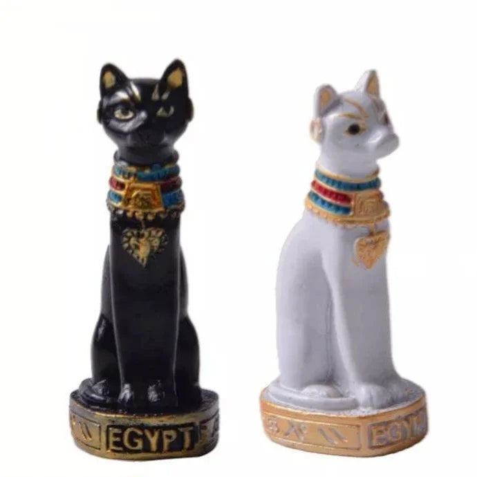 Preciosa estatua con forma de gato egipcio, estilo retro de dibujos animados, para decoración de escritorio de coche, miniaturas, animales, manualidades para el hogar, adorno.