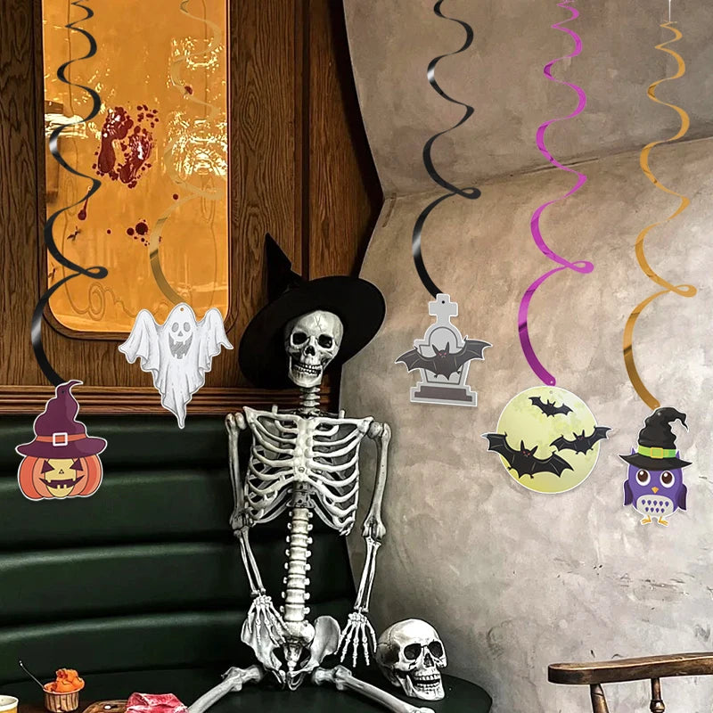 Guirnalda de papel para fiesta de Halloween, pancarta de murciélago y calabaza 2025, decoración para fiesta de Halloween en casa, colgantes para pedir dulces o trucos.