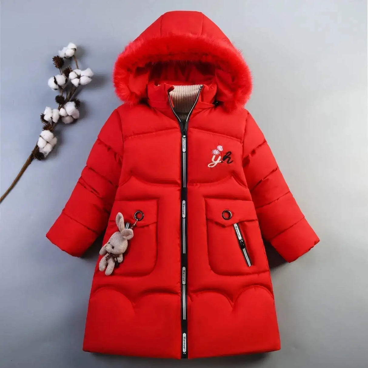 4 Color Big Size Winter Keep Warm Long Style Girls Jacket Teenage Thick Heavy Cold-proof Hooded Windbreaker Coat For Kids - Lootquake