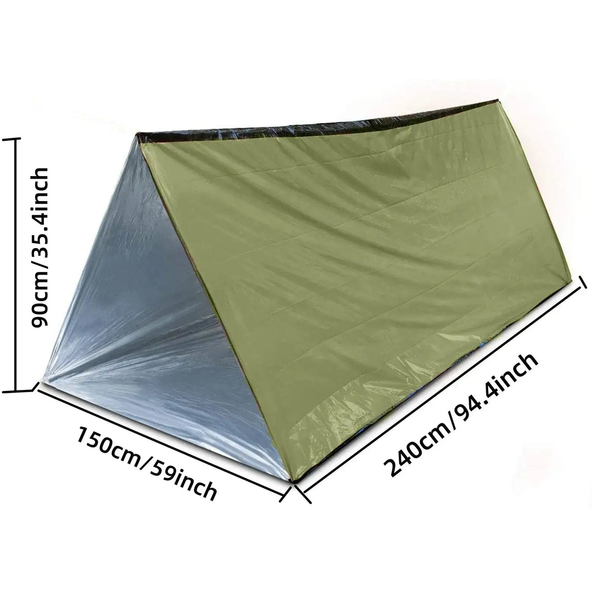2 Person Emergency Shelter Bivy Survival Tent Kit Mylar Tube Tent Sleeping Bag Waterproof Outdoor SOS Thermal Blanket Reusable - Lootquake
