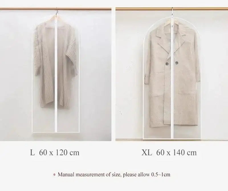 Dustproof Clothes Dust Cover Long Dress Suit Coat Dust Cover Closet Case Garment Storage Bag Clothes Wardrobes Hanging Organizer - Lootquake