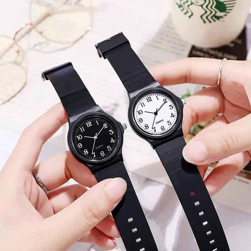 Exam Watch Silicone Strap Simple Women Watch Student Ladies Quartz Wristwatch Waterproof Round Small Dial for Women Reloj Mujer - Lootquake