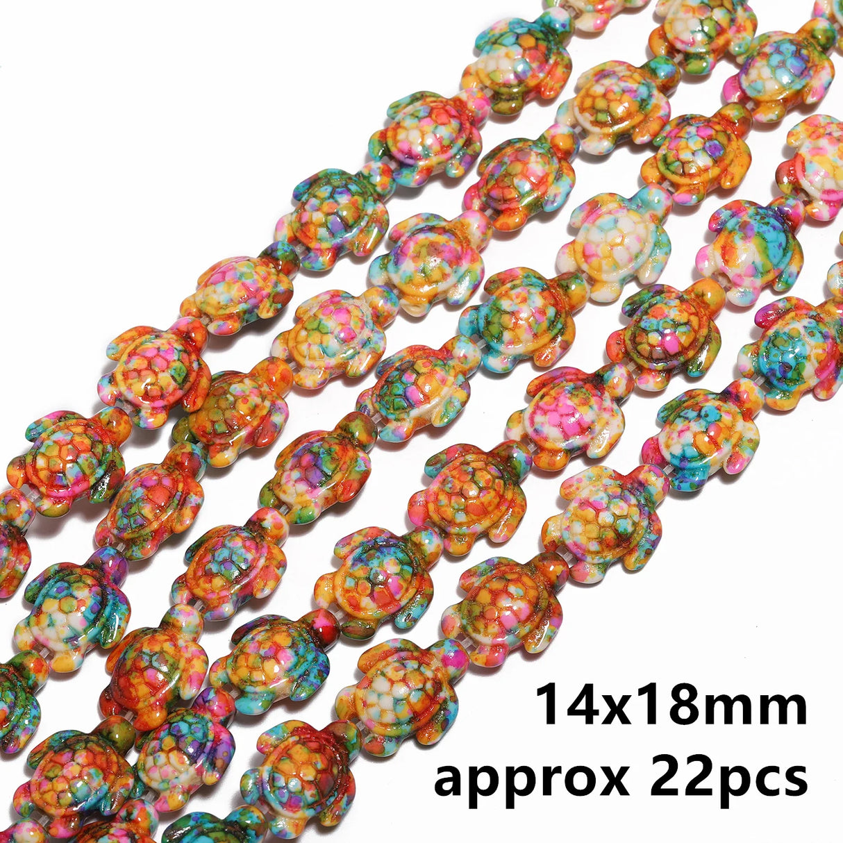14x18mm 22pcs Sea Turtle Random Color Mix Natural Turquoise Stone Beads Bead for Jewelry Making DIY Ocean Series Bracelet - Lootquake