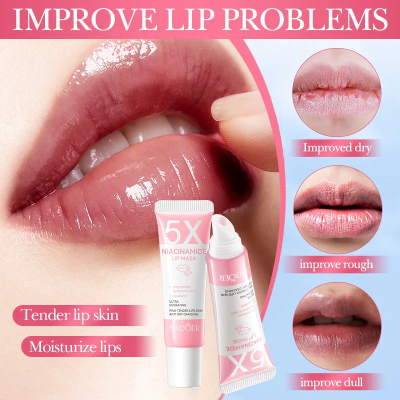Bálsamo labial para eliminar las ojeras, aclarador de melanina, mascarilla, brillo, exfoliante, tratamiento labial rosa, reduce las líneas de expresión, mejora la sequedad y humecta.