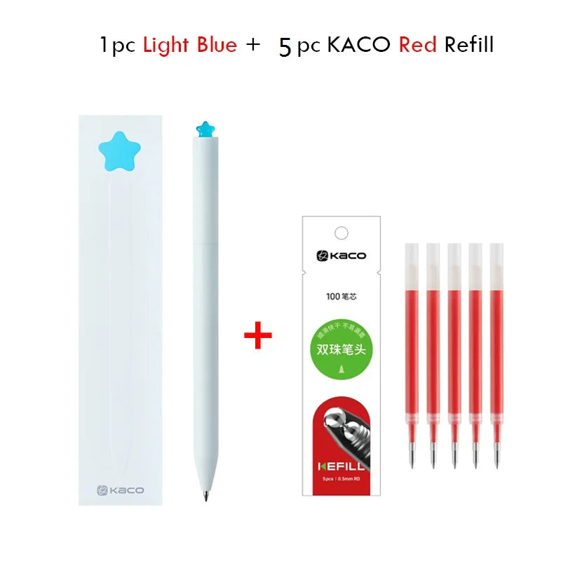 Juegos de bolígrafos de gel KACO, útiles escolares y de oficina para niños, de 0,5 mm de alta capacidad, con forma de corazón o signo del zodiaco, artículos de escritura, regalos de amor, artículos bonitos.