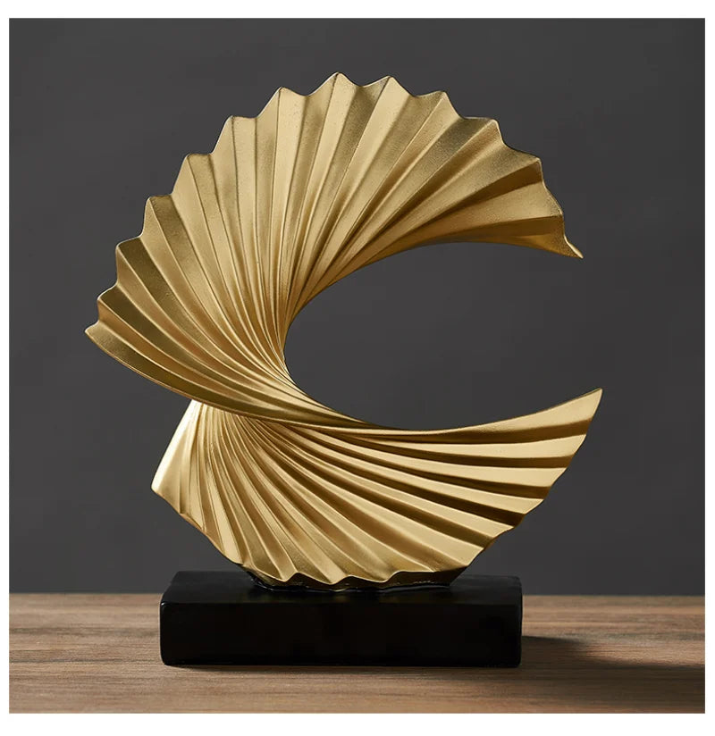 Decoration Sculpture Gold Modern Abstract Art Sculpture Resin Crafts Sculpture Ornaments Home Office Desk Decoration Accessories