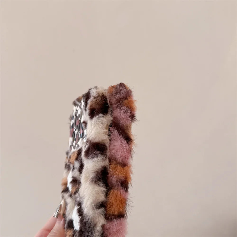 Cartoon Fluffy Hello Kitty Plush Cat Ears Phone Case