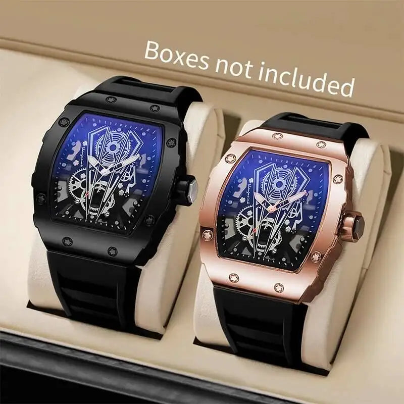 1/2PCS Fashion Men Watches Luxury Large Dial Quartz Watch Casual Silicone Band Men's Sports Watches Reloj Hombre(Without Box)