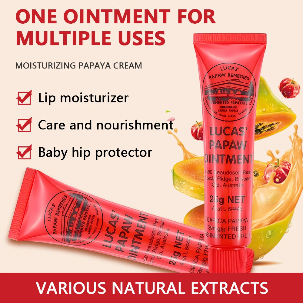 Face Care Lucas Papaw Ointment Balm Lipstick Moisturizing Anti Drying Multifunctional Hydrating Universal Cream Lip Balm Oil 25g