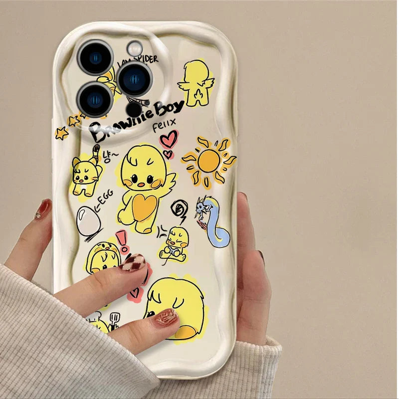 Funda de silicona suave con dibujos de niños para iPhone