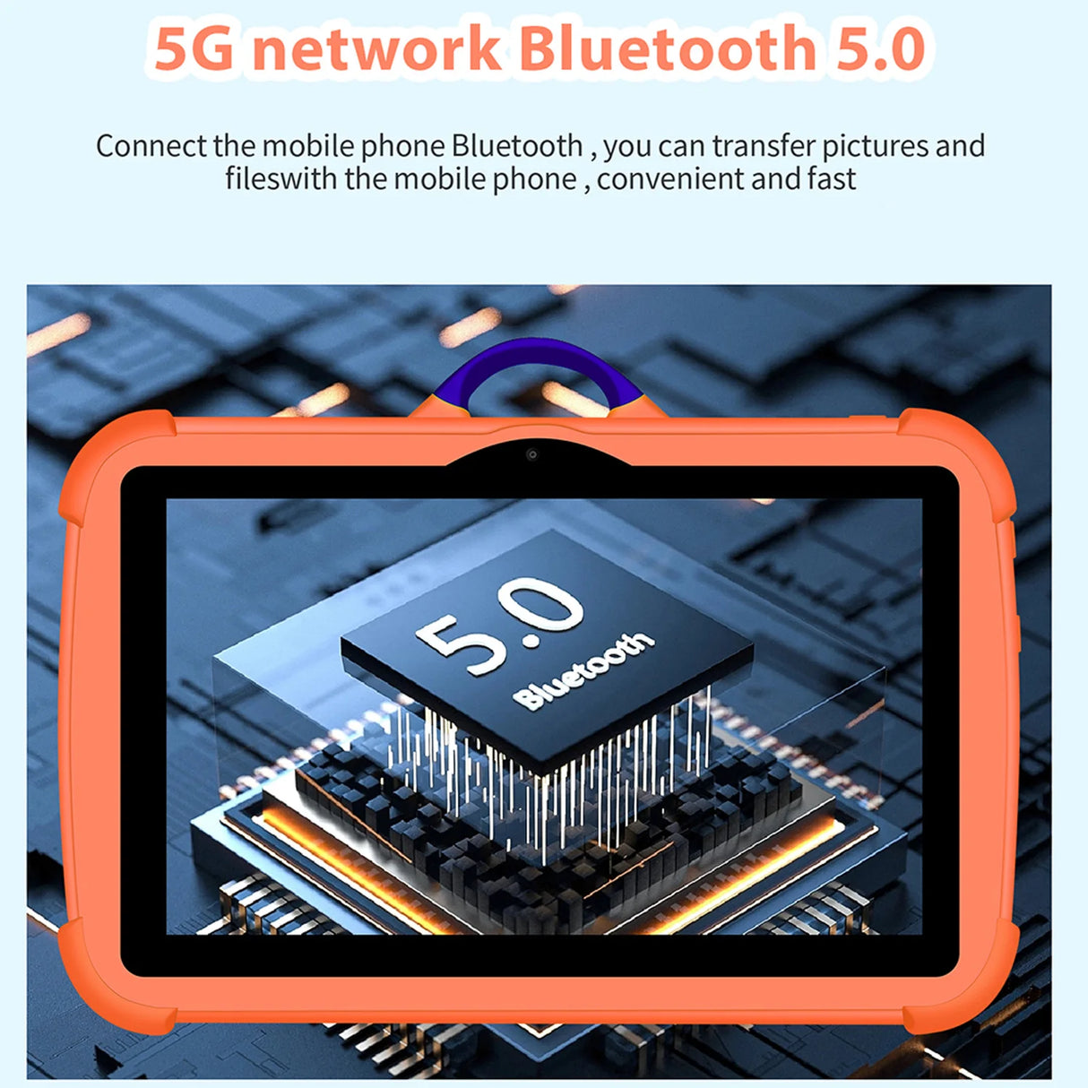 Tablette 7 pouces pour enfants, version internationale, 5G, double caméra BOW, Wi-Fi 5G, quadruple cœur, 4 Go de RAM, 64 Go de ROM, cadeaux pour enfants, 4 000 mAh