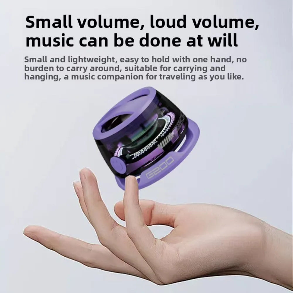 1 altavoz portátil Bluetooth G200 con iluminación RGB, altavoz magnético BT5.3, minicaja de sonido, 7 horas de reproducción, soporte para teléfono.