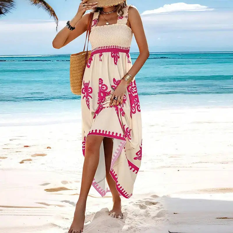 Summer Holiday Dress Women Casual Sleeveless A-Line Party Long Dress Boho Casual Sleeveless Party Dress 2024 - Lootquake