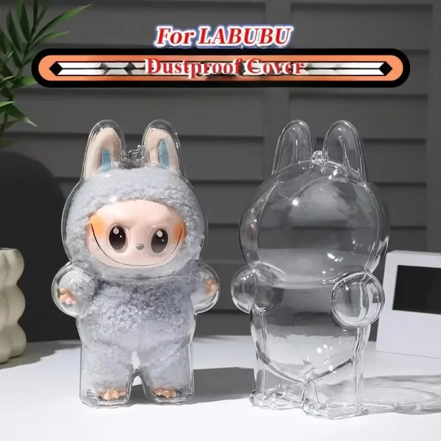 V1 V2 Labubu Protective Cover Labubu Protector Case Sitting Party Transparent Protective Shell Dust Cover Doll Transparent Cover - Lootquake