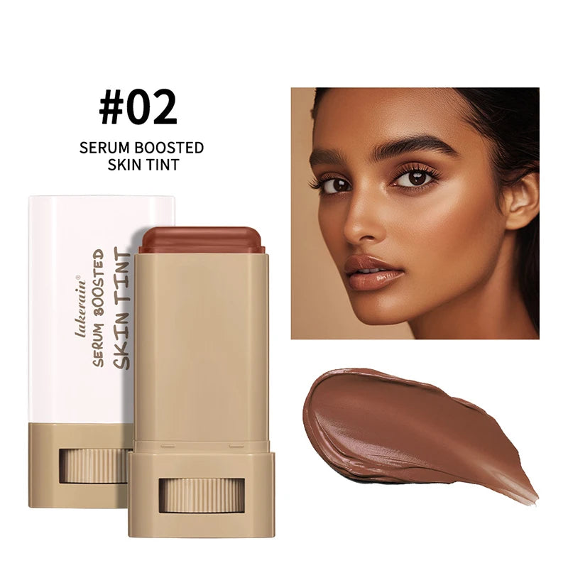 Foundation Balm Stick Serum Boost Skin Tint Foundation Stick Smooth Plumper Coverage Brighten Face Travel Foundation Makeup 2025