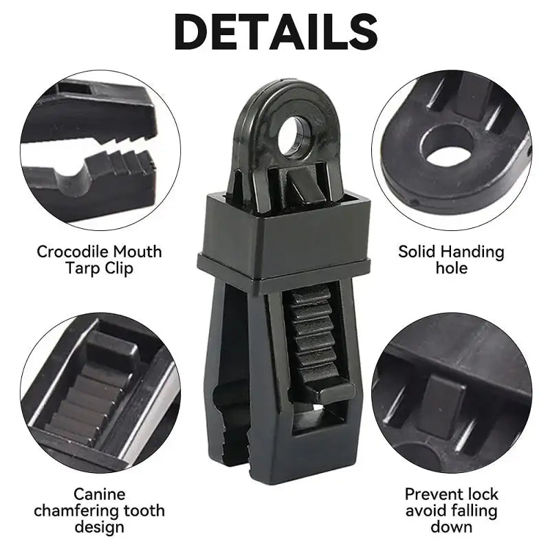 Adjustable Heavy Duty Lock Grip for Tarp Shade Cloth Reusable Clamp for Curtains Windproof Camping Tent Clip Hook Tarpaulin Clip - Lootquake
