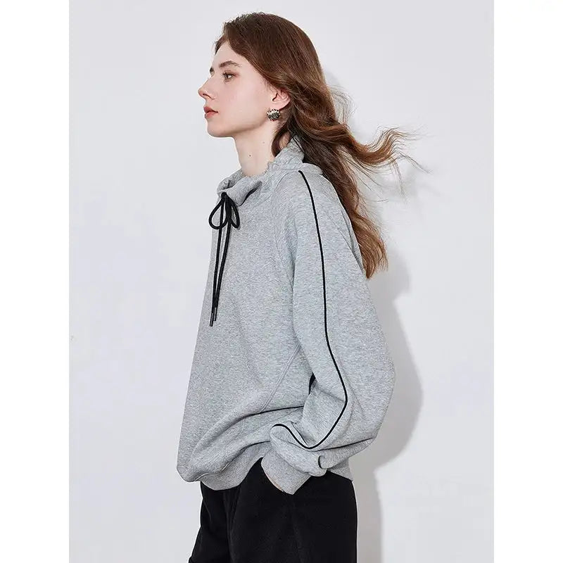 TOYOUTH Women Hoodies Sweatshirt 2025 Spring New Hooded Drawstring Long Sleeve Pullover Sports Casual Tops - Lootquake