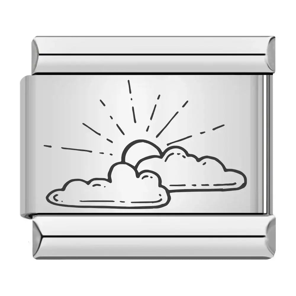 Italian Pendant Charm Bracelet DIY Modular Stainless Steel 9mm Sunrise Weather Vane Compass drift bottle Outdoor Adventure Gift - Lootquake