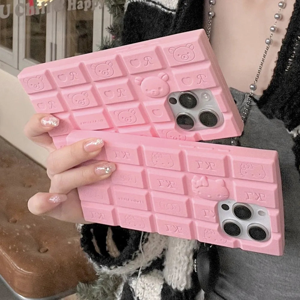 Funda de silicona suave para teléfono con dibujos animados en 3D de Hello Kitty y Rilakkuma