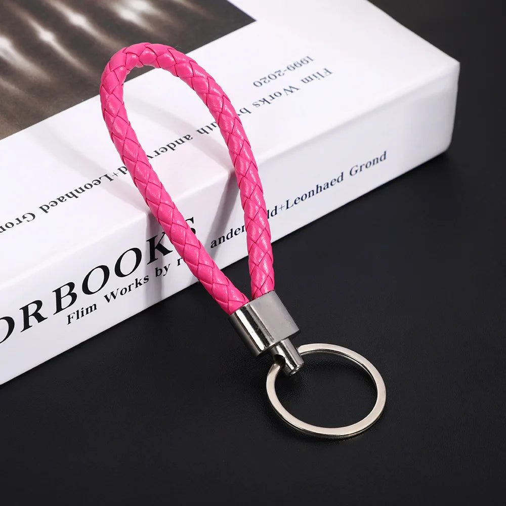 Originality PU Leather Metal Organization Rope Keychain Personality Custom Name Text Keyring Car Moto Key Ring Chain Gift - Lootquake