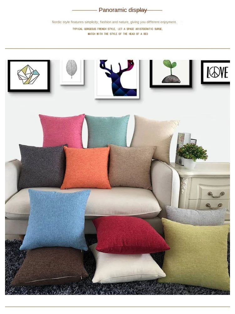 Funda de cojín de sofá lisa de 30 x 50/40 x 40/45 x 45/40 x 60/50 x 50/55 x 55/60 x 60 cm, funda decorativa para asiento de coche o silla.