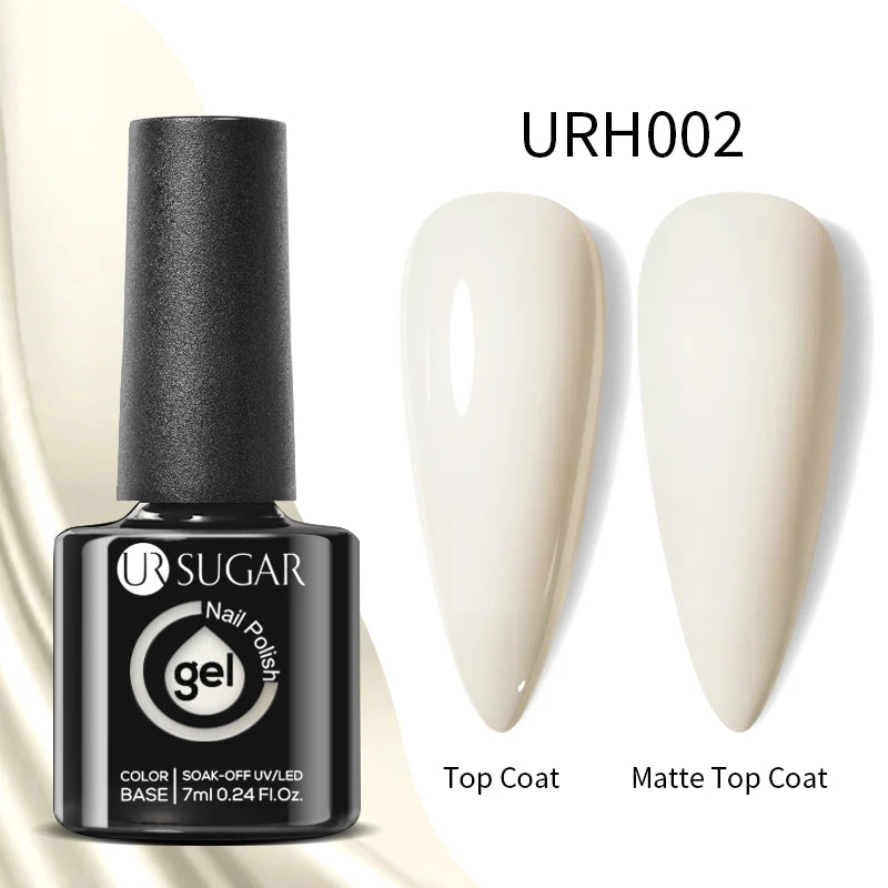 UR SUGAR Esmalte de uñas en gel con base de goma, color azul, dorado, con brillo, capa superior, esmalte de uñas en gel UV LED, para manicura