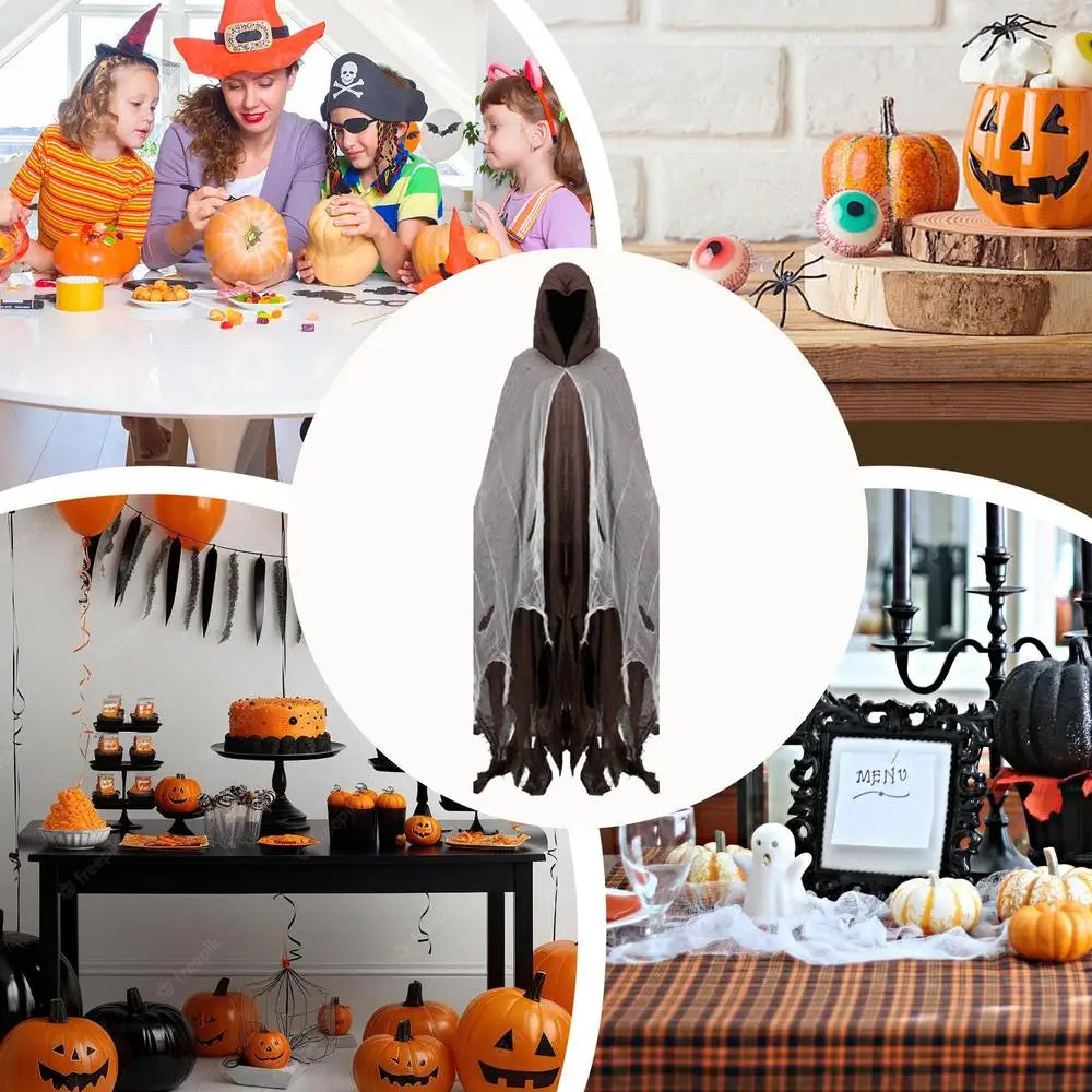 Halloween Cape Unisex Halloween Ghost Dementors Cosplay Costume Horror Dress Up Cape Halloween Horror Costume Cloaks Props