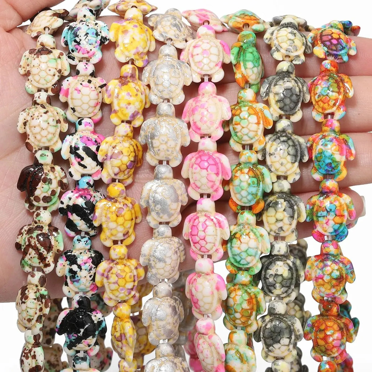 14x18mm 22pcs Sea Turtle Random Color Mix Natural Turquoise Stone Beads Bead for Jewelry Making DIY Ocean Series Bracelet - Lootquake