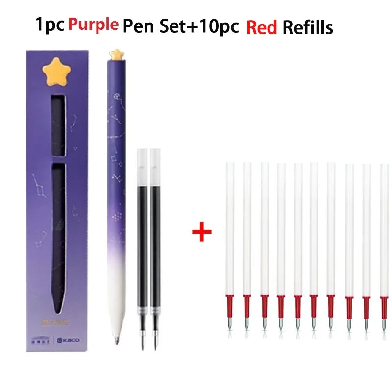 Juegos de bolígrafos de gel KACO, útiles escolares y de oficina para niños, de 0,5 mm de alta capacidad, con forma de corazón o signo del zodiaco, artículos de escritura, regalos de amor, artículos bonitos.