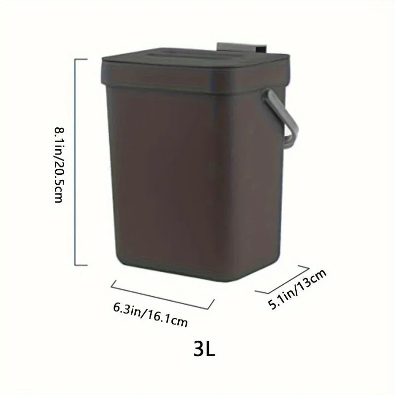 Food Waste Basket Bin for Kitchen, Small Countertop Compost Bin with Lid,Odor-Free Food Scrap Container,Wall Mounted Garbage Can
