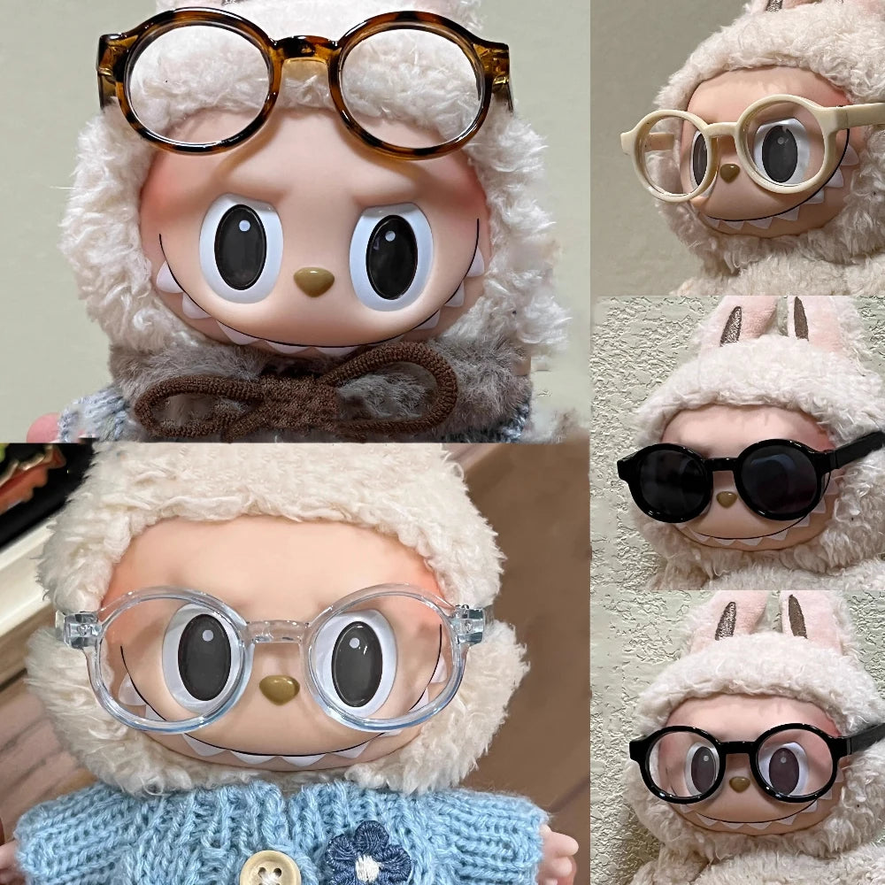 Lunettes en plastique transparentes Labubu de 6,5 cm pour poupées BJD 1/8, 1/6, 1/3 et 1/4, pour Labubu MSD SD Plush et EXO Doll