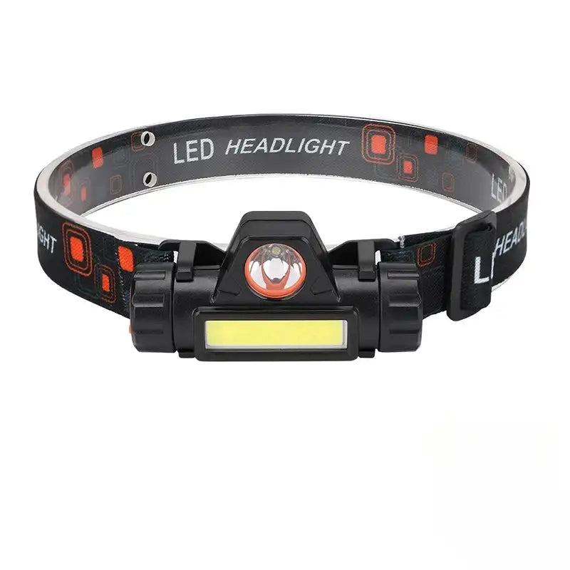 Linterna frontal LED portátil mini y potente, recargable por USB, XPE+COB, para caza, impermeable, con cola magnética, 1-5 unidades