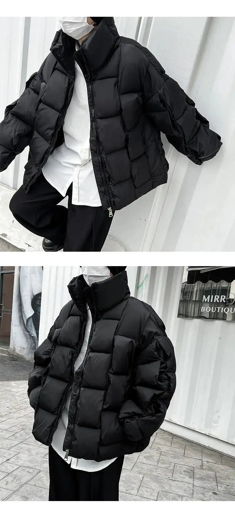 2023 Korean Fashion Thick Winter Jacket Men Parkas Jacket Men Outwear Coats Solid Stand Collar Windbreaker Cotton Padded Jacket - Lootquake