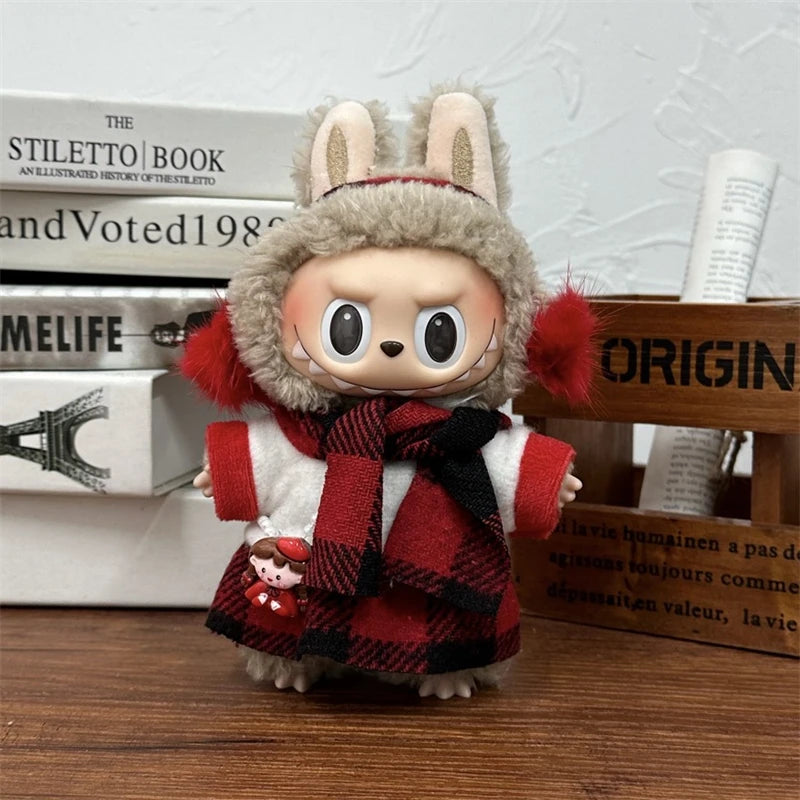 Vêtements de poupée LABUBU 17 cm, accessoires pour Labubu V1 V2, salopette rayée, chapeaux, lunettes, chaussures, vêtements cool et élégants, cadeau