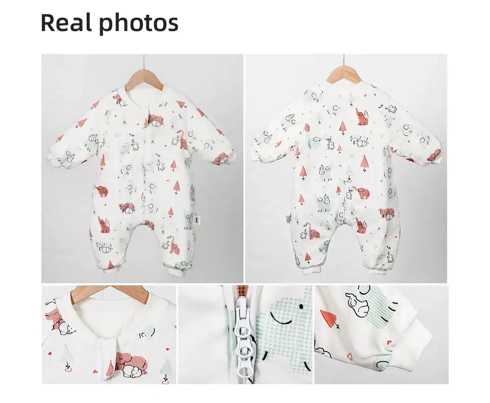 Baby Sleeping Bag Cute Flowers Print Toddler Sleepwear Walk Play Pajamas 2.5Tog Thick Winter Keep Warm Sleepsack 1-4 Years - Lootquake