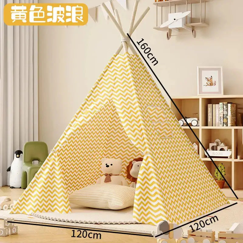 Tent for Kids Indoor Household Children Play House Wigwams Portable Folding Tipi Teepee Girl and Boy Castle Play Room Tents - Lootquake