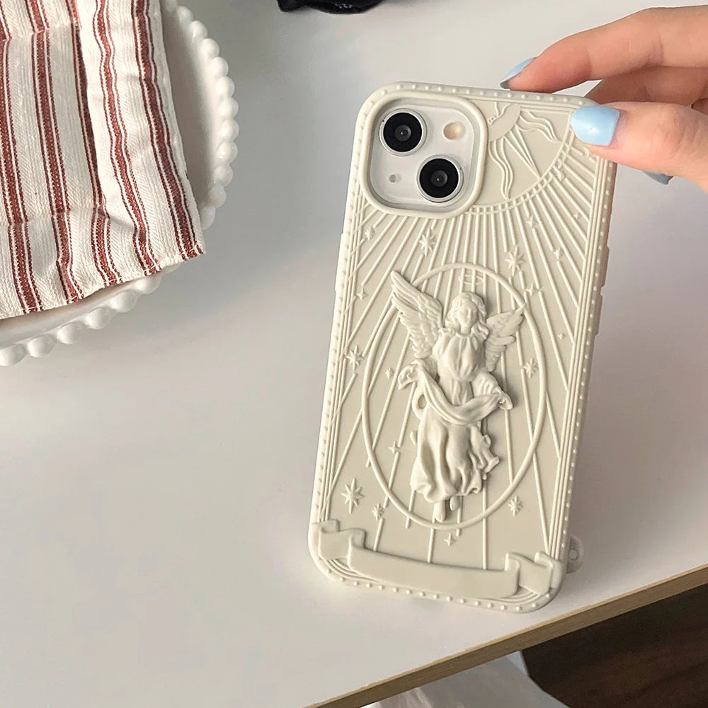 Nueva funda de silicona para teléfono con diseño de ángel de arte clásico.