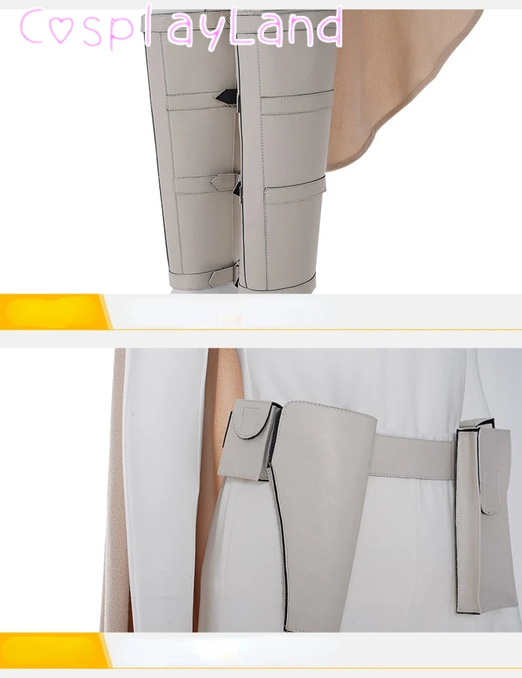 Halloween Costume Star Queen Amidala Cosplay Outfit White Women Suit With Top Pants Cloak Belt Props Shoe Covers Custom Made