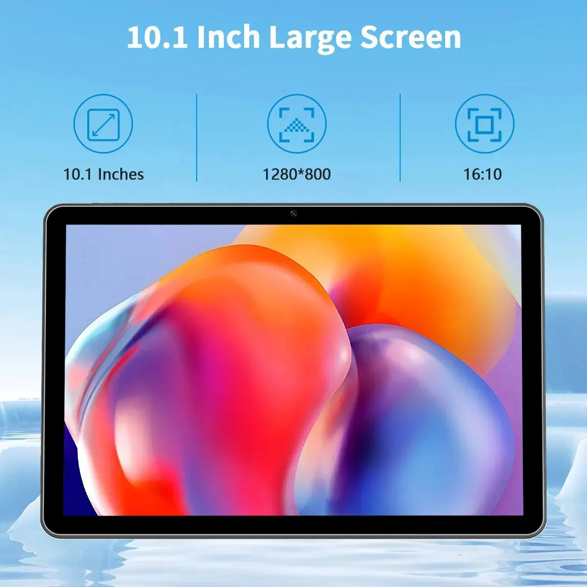 Tablette PRITOM 10 pouces Android 13, 8 (4 + 4) Go + 64 Go extensible 1 To, Wi-Fi 6, haut-parleurs et appareil photo double boîtier, BT 5.0, avec stylet mécanique C