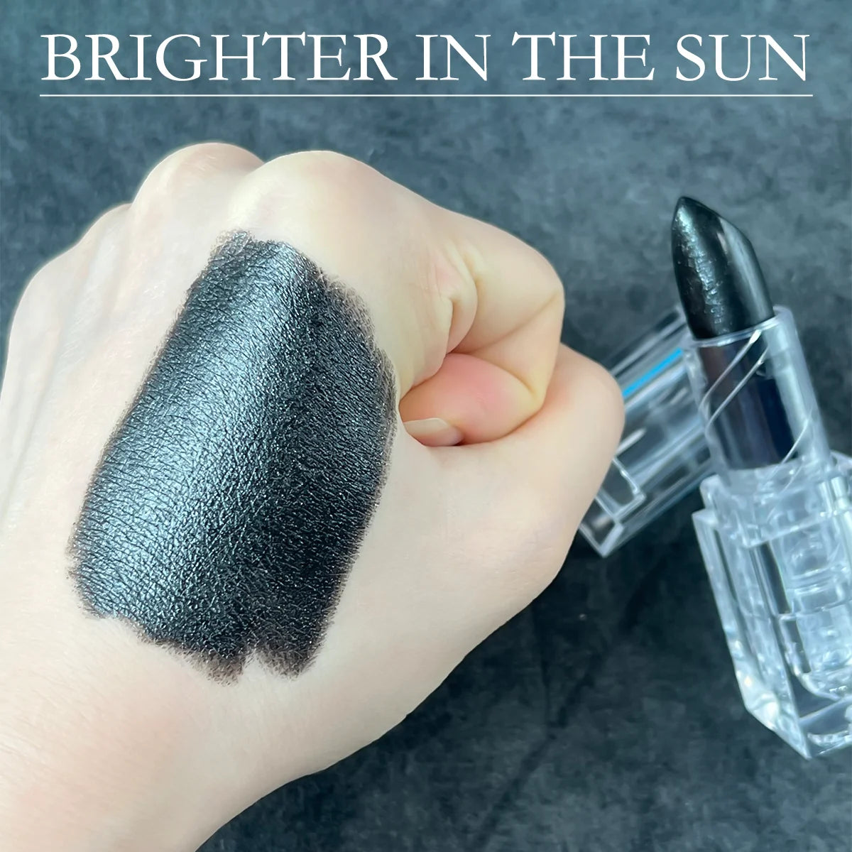 Lápiz labial con purpurina resistente al agua, brillo labial negro sexy, tinte labial brillante, cosméticos, maquillaje de labios para Halloween.