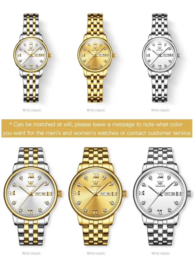 OLEVS Luxury Brand Quartz Watch for Women Stainless Steel Waterproof Ladies Wristwatch Fashion Diamond Dial Women's Watch New In - Lootquake
