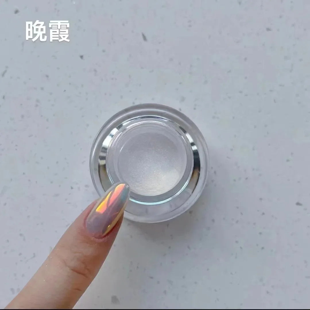 1Pc Moonlight Mirror Nail Powder Silver Fine Glitter Metallic Effect Pigment Gel Polish Chrome Holographic Nail Powder Art Salon