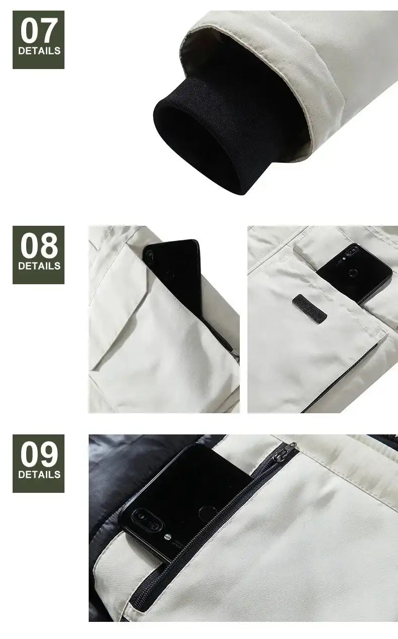 New Men Parkas Coat Windbreaker Big Pockets Wholesale Winter Parkas Men Thicken Coat Fur Hooded Jacket Overcoat Keep Warm Male - Lootquake