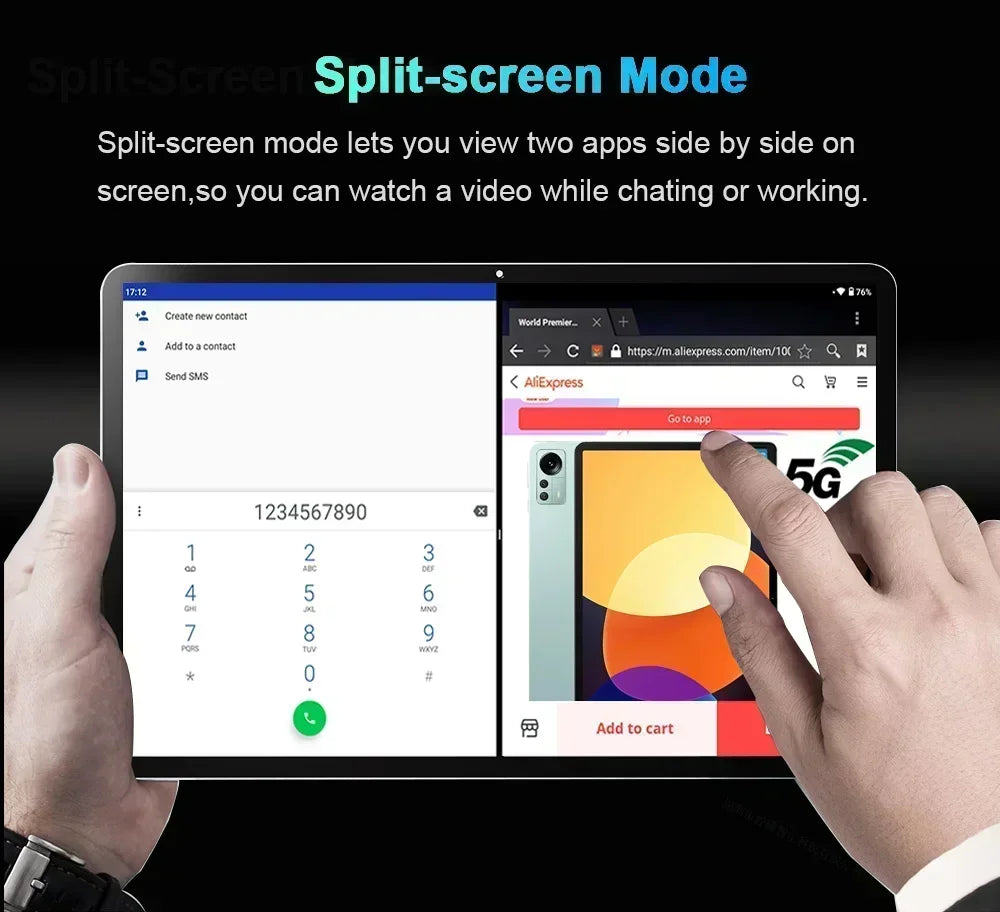 Tablette Android Pad 6 Pro, processeur Snapdragon 870 Octa Core, ROM 1 To, double carte SIM, Wi-Fi 5G, la plus récente de 2025