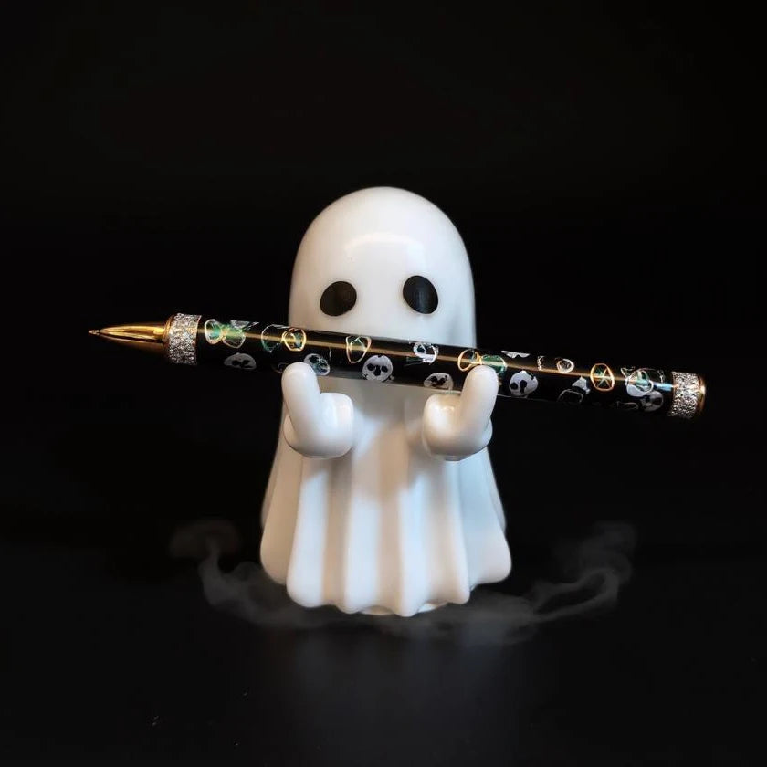 Veilleuse fantôme lumineuse avec lumière chaude, jolie décoration de table d'Halloween pour chambre à coucher et bureau – Décoration de bureau festive