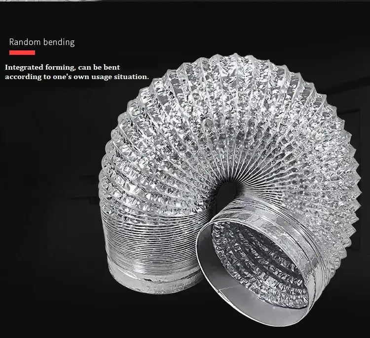 ∅150mm Double Layer Aluminum Foil Pipe Flexible Ventilation Duct for Kitchen Bathroom Extractor Dryer Fan Grow Tent 1.5m-6m - Lootquake
