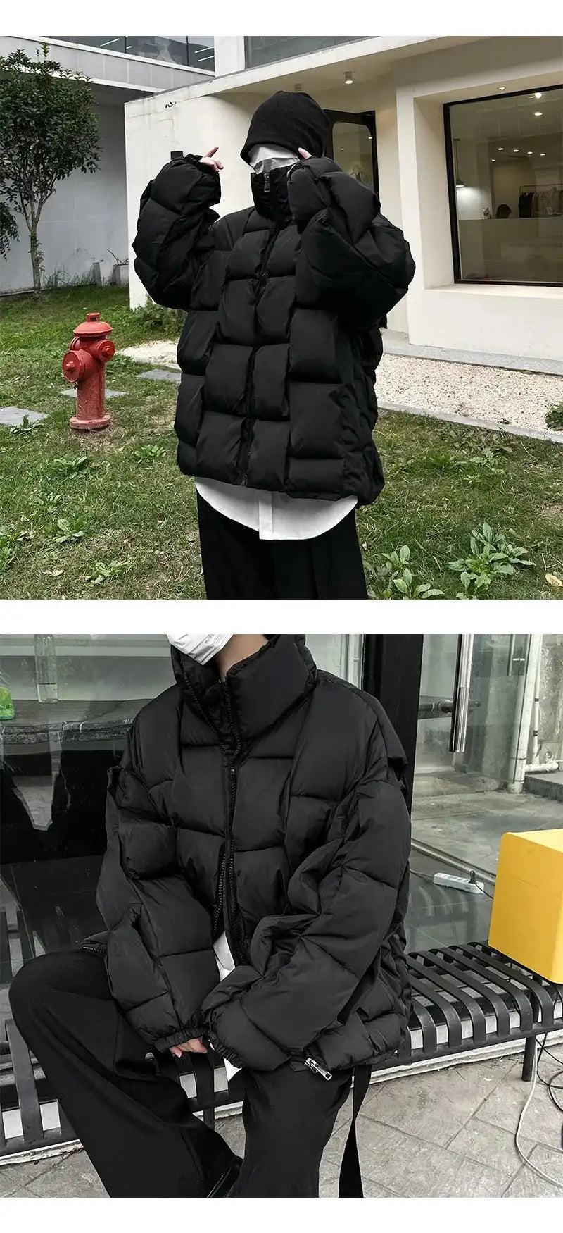 2023 Korean Fashion Thick Winter Jacket Men Parkas Jacket Men Outwear Coats Solid Stand Collar Windbreaker Cotton Padded Jacket - Lootquake