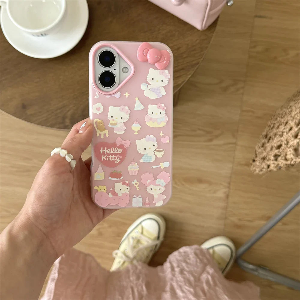 Funda para teléfono con diseño de Hello Kitty en color rosa caramelo