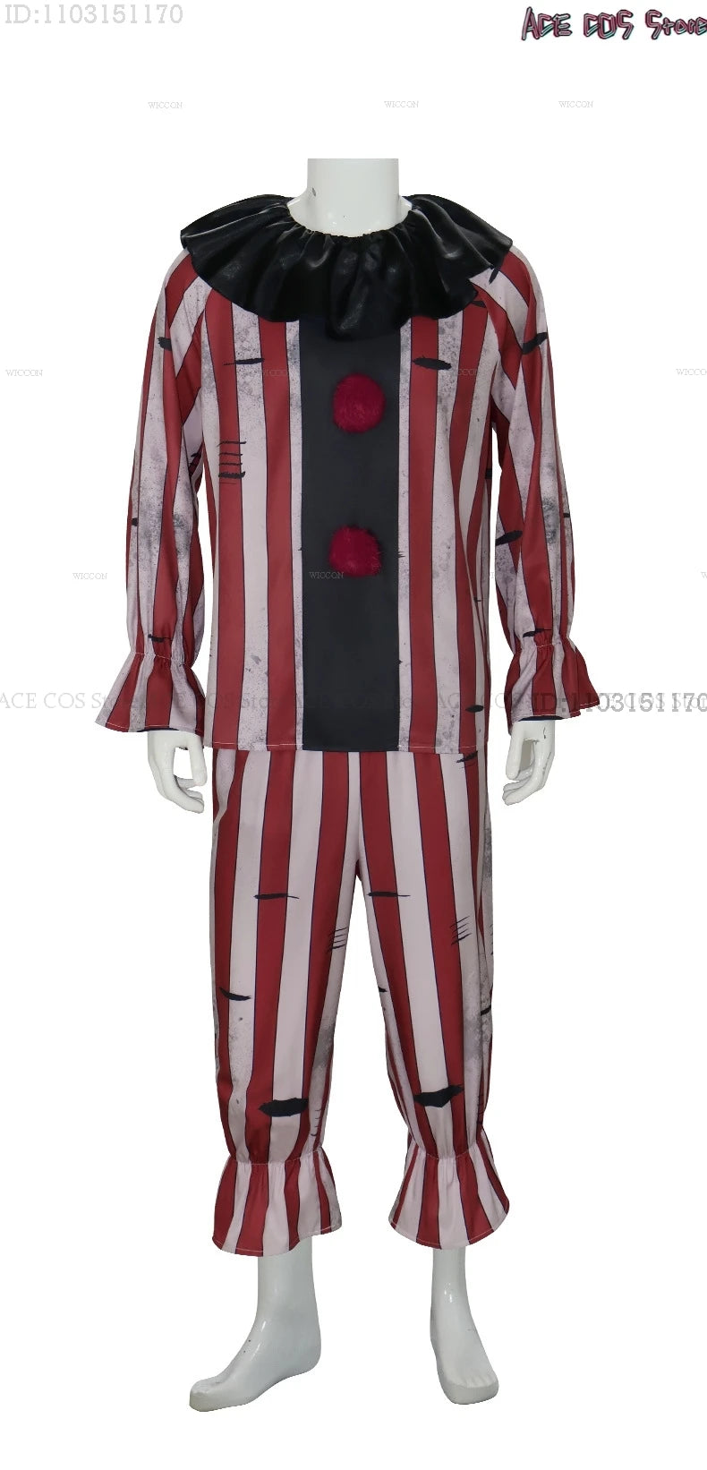 Halloween Horror Scary Clown Nightmere Party Creepy Killer Clown Cosplay Costume Red Wig Party Carnival Women Masquerade Outfit